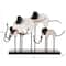 23" Black & White Metal Elephant Overlapping Sculpture